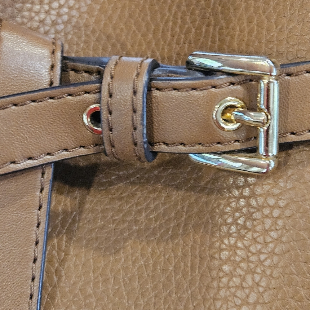 Michael Kors Emilia Large East West Center Zip Tote Bag Luggage Brown - Picture 11 of 12